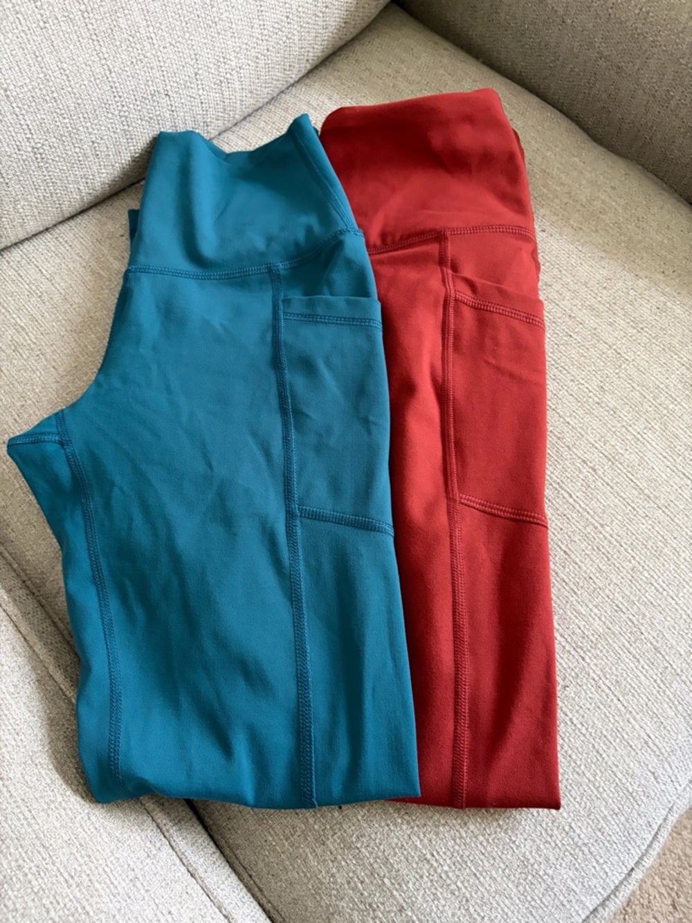 90 Degree By Reflex Women’s Leggings in Teal and Brick Red